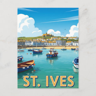 Reise nach Vintage St. Ives Cornwall England Postkarte