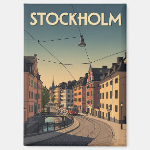 Reise nach Vintage Stockholm Schweden Magnet