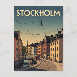 Reise nach Vintage Stockholm Schweden Postkarte