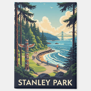 Reise nach Vintage Vancouver Stanley Park Kanada Magnet