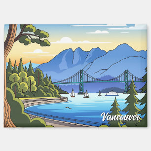 Reise nach Vintage Vancouver Stanley Park Kanada Magnet