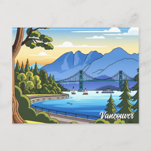 Reise nach Vintage Vancouver Stanley Park Kanada Postkarte