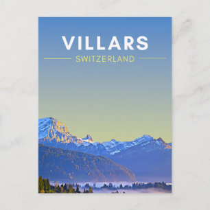 Reise nach Vintage Villars Schweiz Postkarte