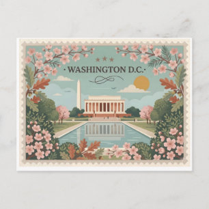 Reise nach Washington DC im Vintage-Stil Feiertagspostkarte