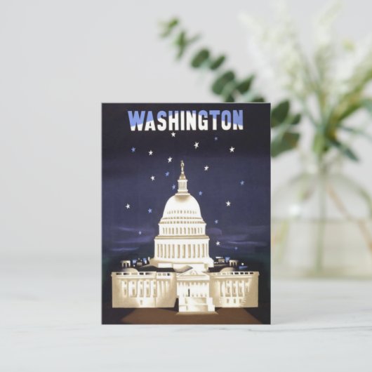 Reise nach Washington DC Postkarte (Stehend Vorderseite)