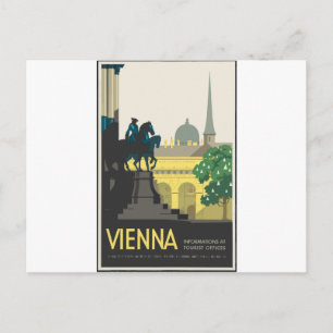 Reise nach Wien im Vintage-Stil Postkarte