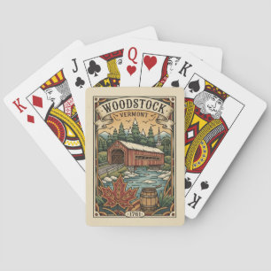 Reise nach Woodstock Vermont im Vintage-Stil Spielkarten