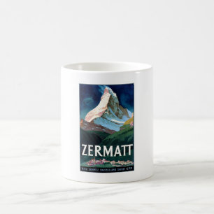 Reise nach Zermatt Schweiz Matterhorn Vintage Kaffeetasse