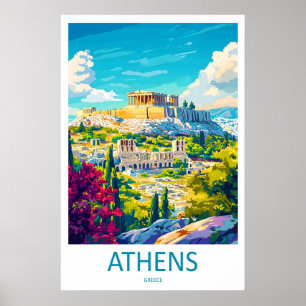 Reise-Nationalparkplakat im Vintage-Stil für Athen Poster