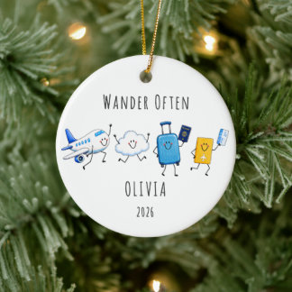Reise oft Personalisiertes Reiseandenken Keramik Ornament