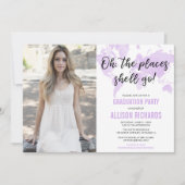 Reise oh die Plätze geht sie Abschluss-Foto Einladung (Vorderseite)