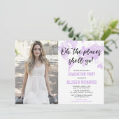 Reise oh die Plätze geht sie Abschluss-Foto Einladung (Stehend Vorderseite)