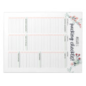 Reise Packliste Floral Notizblock (Vorderseite)