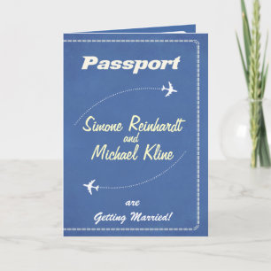 Reise-Pass Einladung oder Save-the-Date Retro-Flug
