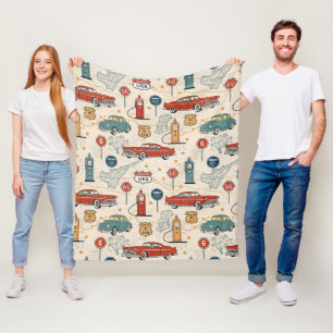 Reise-Pattern im Vintage-Look (2) Fleecedecke