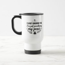 Reise-Pendler-Tasse mit Aufdruck 'Frieden priorisi
