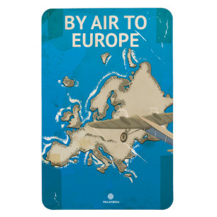 Reise per Flugzeug nach Europa Vintage-Reiseplakat Magnet