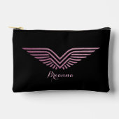 Reise Pilot Flügel Rosa Glitzer Süß Benutzerdefini Zubehörtasche (Vorderseite)