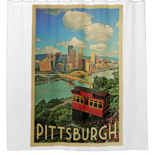 Reise Pittsburghs Vintage Duquesne Neigung Duschvorhang