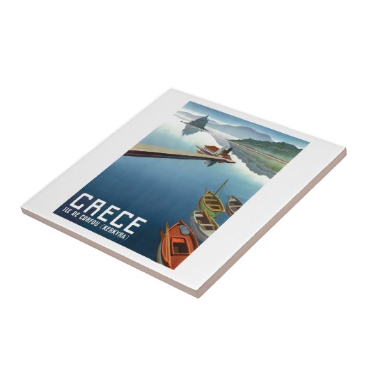 Reise-Plakat 1949 Korfus Griechenland Fliese (Seite)