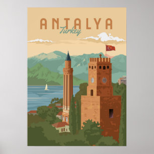 Reise-Plakat Antalyas die Türkei Poster