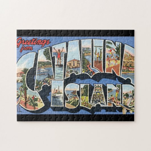 Reise-Plakat-Grafik Catalina Island_Vintage Puzzle (Horizontal)