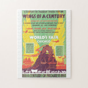 Reise-Plakat-Grafik Weltmesse-Chicagos Vintage Puzzle
