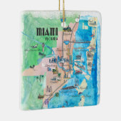 Reise-Plakat-Karte USA Florida mit Höhepunkten und Keramikornament (Rechts)