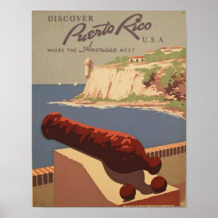 Reise-Plakat-Kunst-Druck Puertos Rico USA Vintager Poster