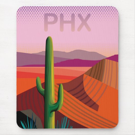 Reise-Plakat Phoenix Arizona | Mousepad (Vorne)