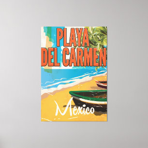 Reise-Plakatdruck Playa del Carmen Vintager Leinwanddruck