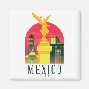 Reise-Postkarte aus Mexico City im Vintage-Stil Magnet