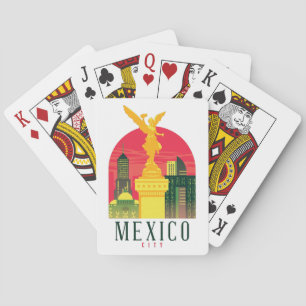 Reise-Postkarte aus Mexico City im Vintage-Stil Spielkarten