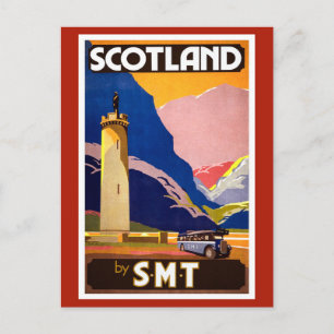 Reise-Postkarte aus Schottland im Vintage-Stil Postkarte