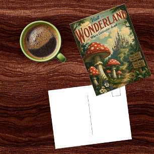 Reise-Postkarte aus Wonderland im Vintage-Stil Postkarte