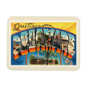Reise-Postkarte Delawares State DE Old Vintage Magnet