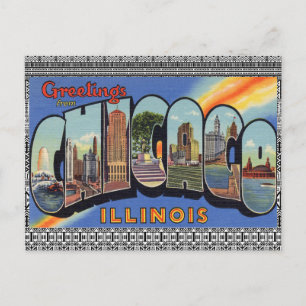 Reise-Postkarte im Chicago-Vintage-Stil Große Stad Postkarte