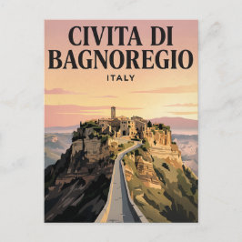 Reise-Postkarte im Vintage-Stil | Civita di Bagnor Postkarte