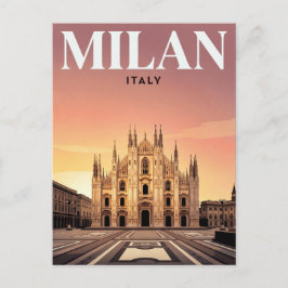 Reise-Postkarte im Vintage-Stil | Mailand, Italien Postkarte