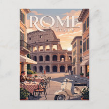Reise-Postkarte im Vintage-Stil | Rom Italien