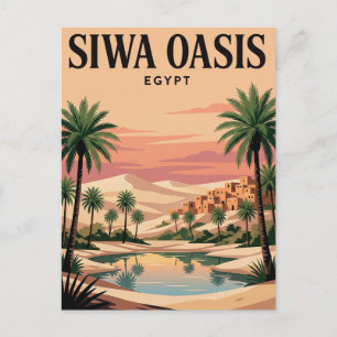 Reise-Postkarte im Vintage-Stil Siwa-Oase, Ägypt Postkarte