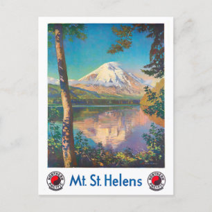 Reise-Postkarte Mount St. Helens im Vintage-Stil Postkarte