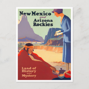 Reise-Postkarte New Mexico Arizona im Vintage-Stil Postkarte