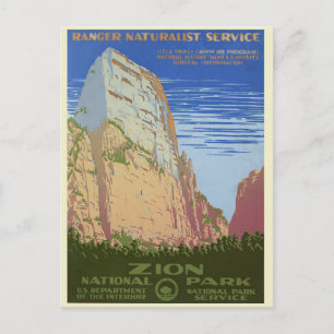Reise-Postkarte Zion National Park im Vintage-Stil Postkarte