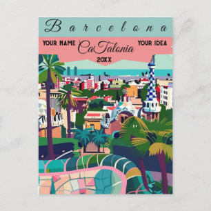 Reise-Postkartengestaltung Barcelona, Katalonien R Postkarte