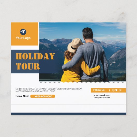 Reise-Postkartenvorlage Flyer (Vorne)