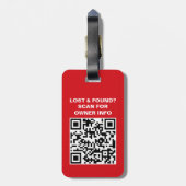 Reise-QR-Code-Gepäckanhänger Gepäckanhänger (Rückseite vertikal)