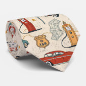 Reise-Retromuster (2) Krawatte (Gerollt)
