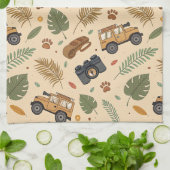 Reise-Retromuster (3) Geschirrtuch (Gefaltet)