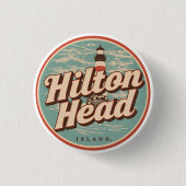 Reise-Retroschmuck Geschenke vom Hilton Head Islan Button (Vorderseite)